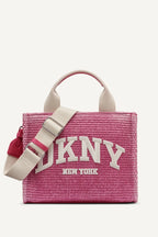 HADLEE SMALL STRAW LOGO TOTE