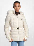 Michael kors with logo belt and fur hoodie