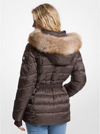 Michael kors with logo belt and fur hoodie
